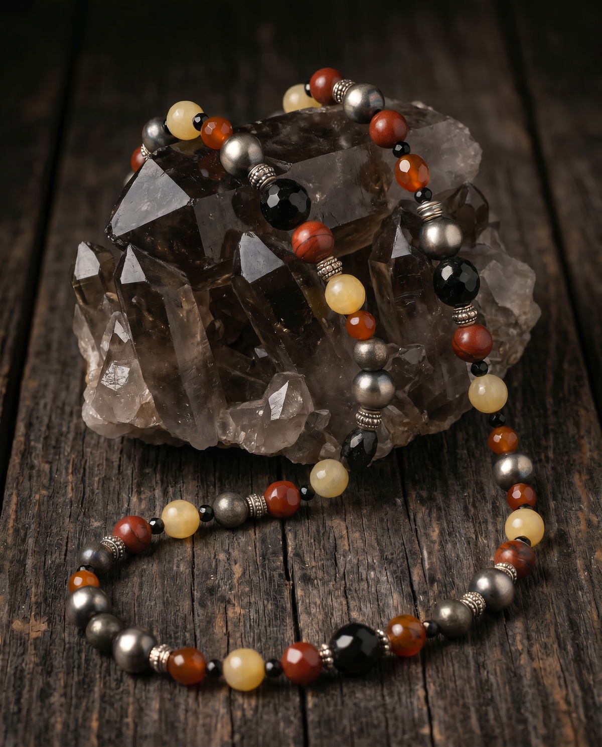 Sacred Sentinel — Navajo Pearl & Protective Gemstone Necklace