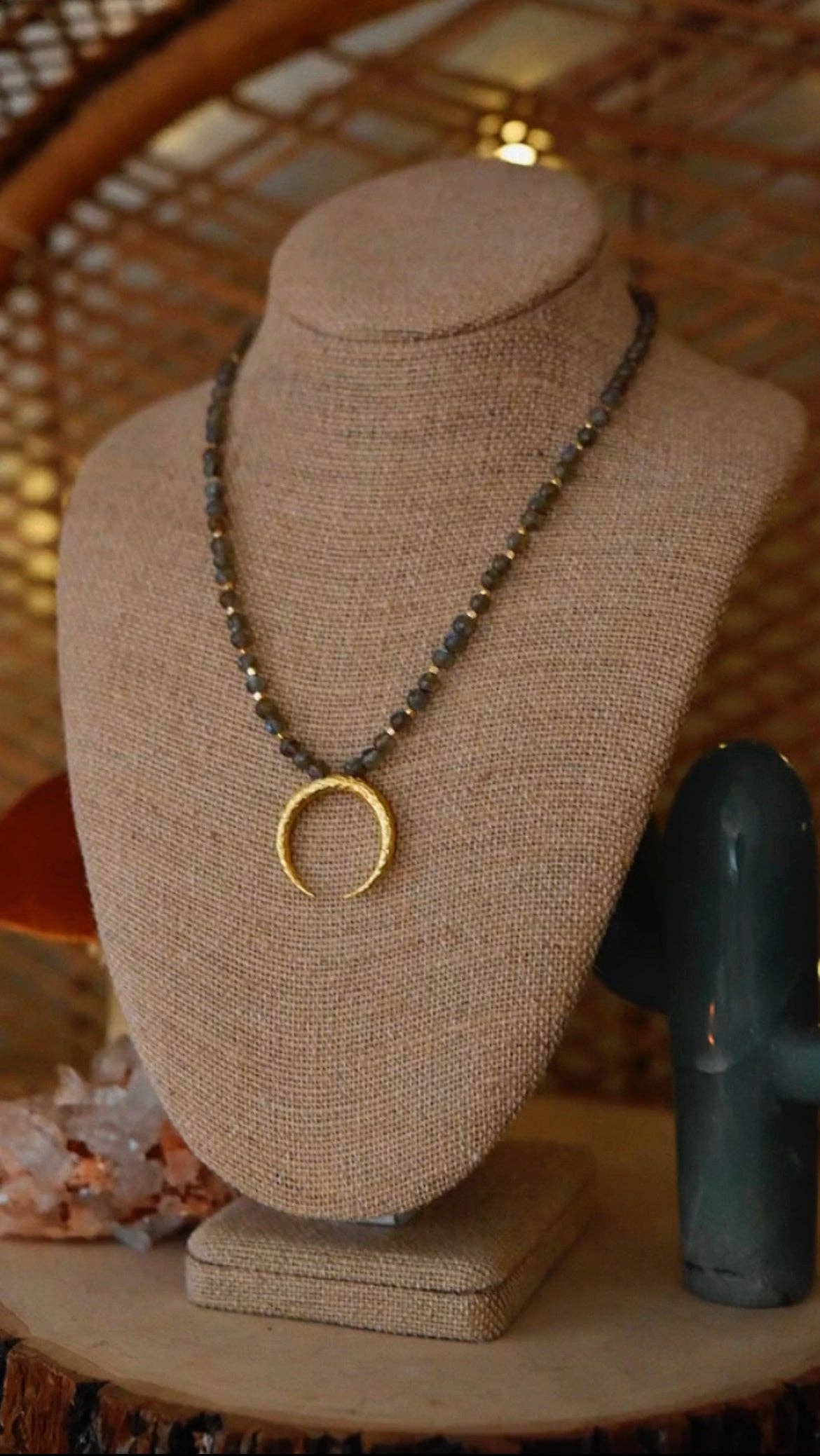 Labradorite Moon Necklace