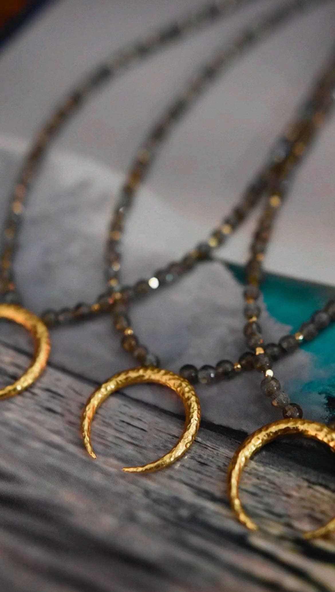 Labradorite Moon Necklace