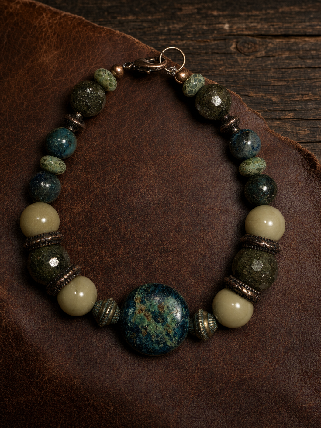 Mineral Creek Bracelet - Epidote, Chrysocolla & Green Mala Jasper