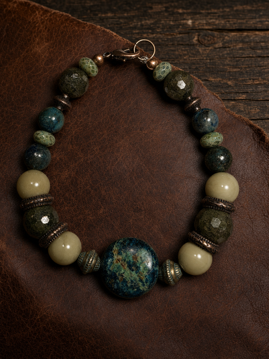 Mineral Creek Bracelet - Epidote, Chrysocolla & Green Mala Jasper